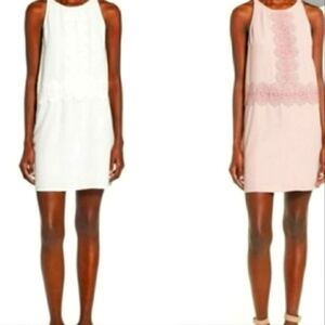 NEW LEITH Ivory Egret Slip Dress Mini Lace Summer Shift Designer